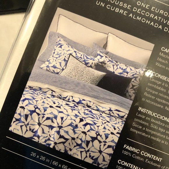 $340 Set of 2 Ralph Lauren Alix Floral Embroidered Cotton Euro Decorative Sham - Picture 8 of 8